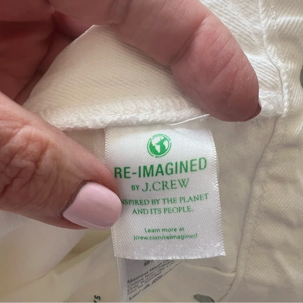 NWT J. Crew Point Sur White Denim Jeans Women’s Size 32 Shoreditch Strai…